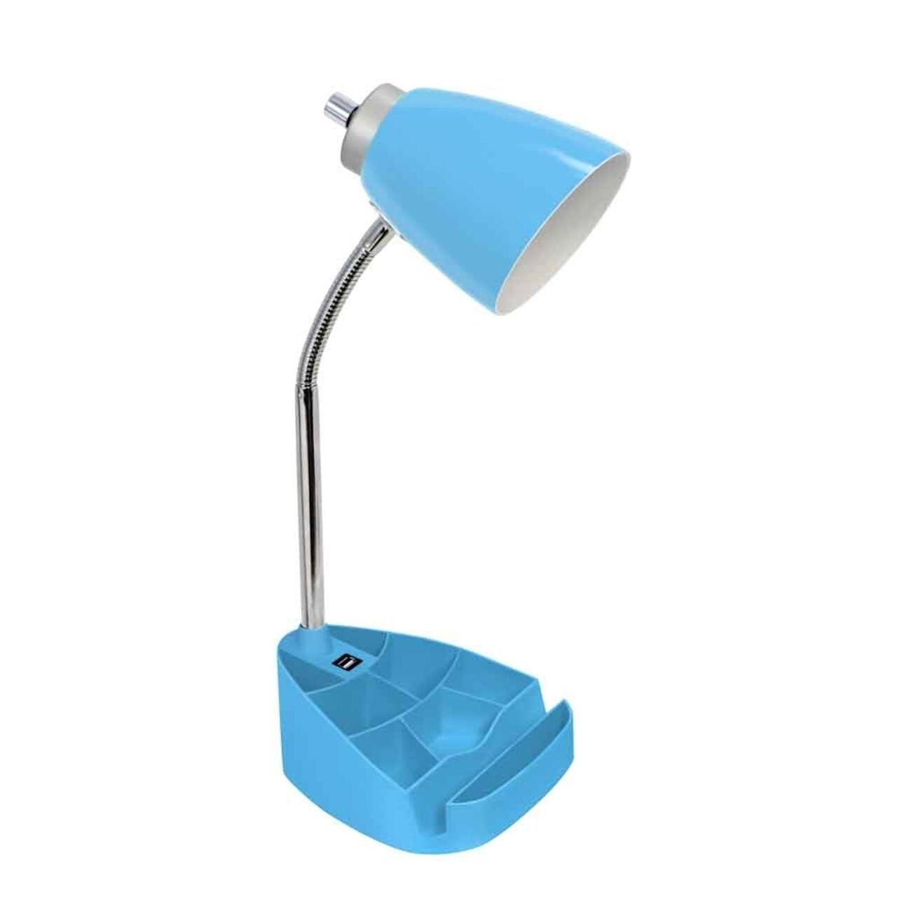 LimeLights Gooseneck Organizer Desk Lamp with iPad Tablet Stand Book Holder and USB port